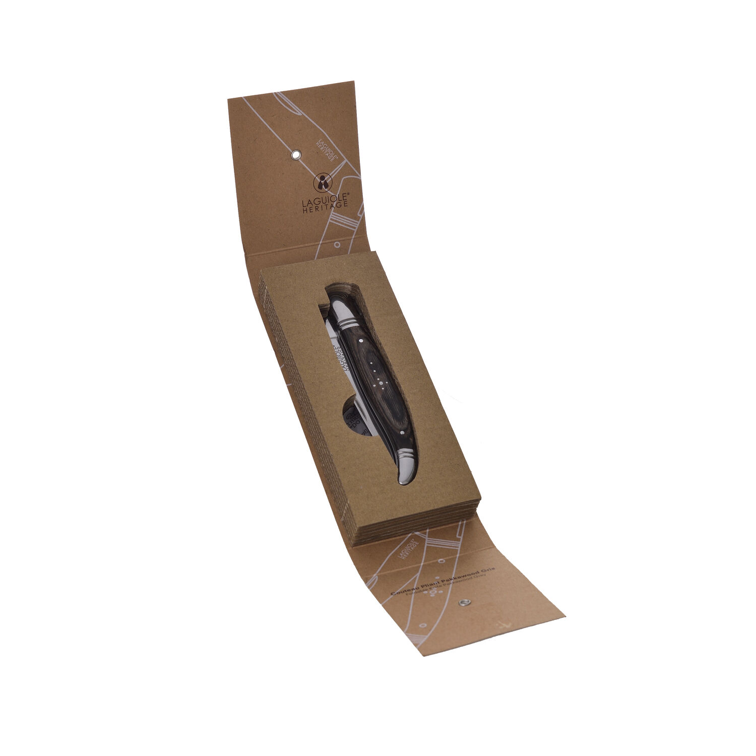 Laguiole Heritage Klappmesser aus grauem Pakkaholz