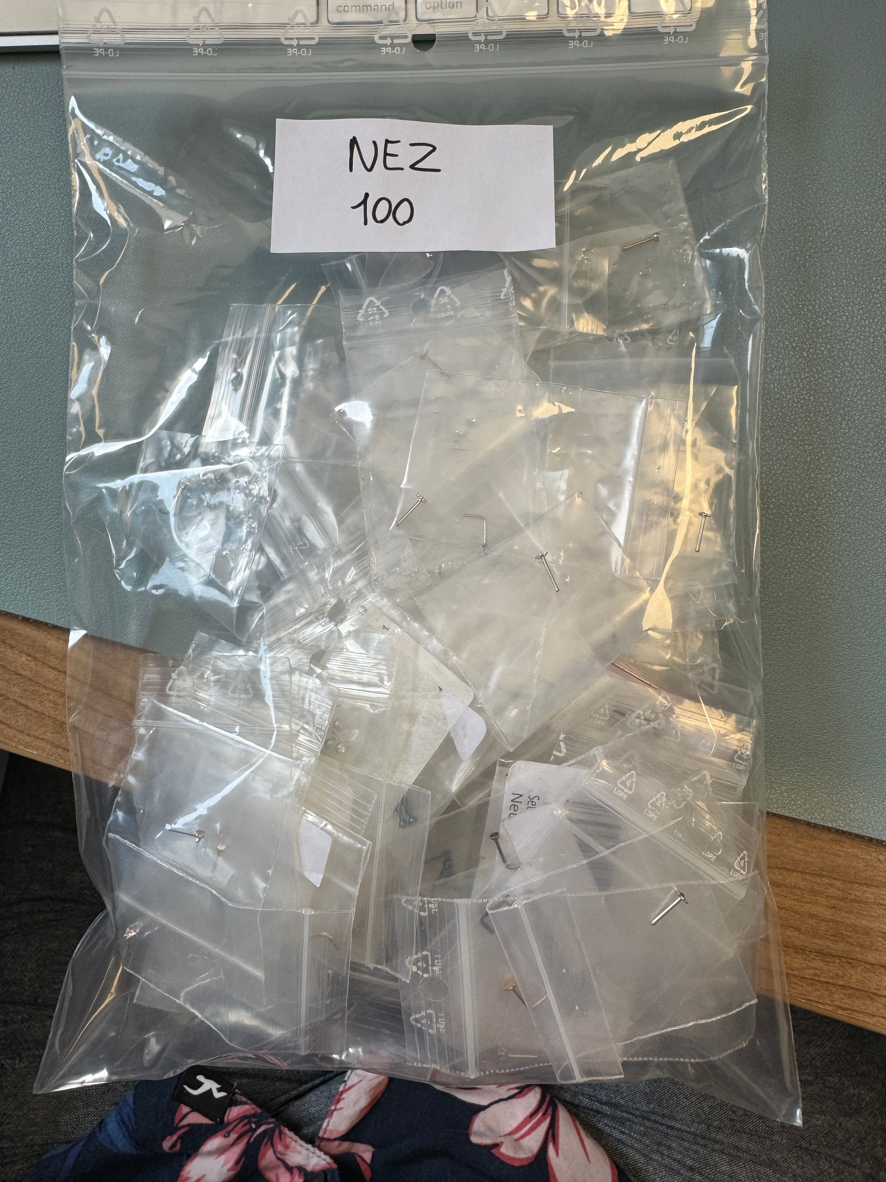 CLEARANCE SALE - LOT of 100 Nose Piercings in 316L Surgical Steel