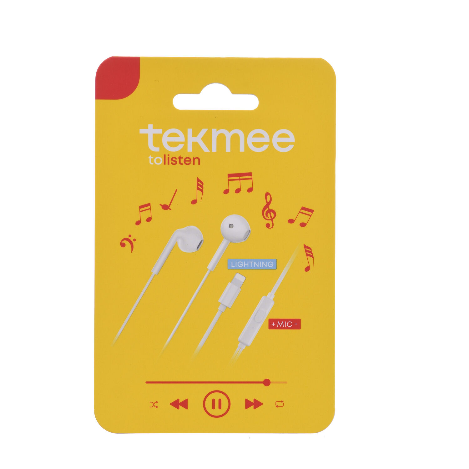 Écouteurs Stéréo Lightning avec Micro Tekmee – Blanc