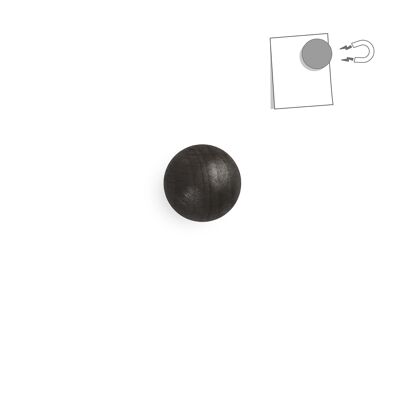 Small wooden magnetic ball - black
