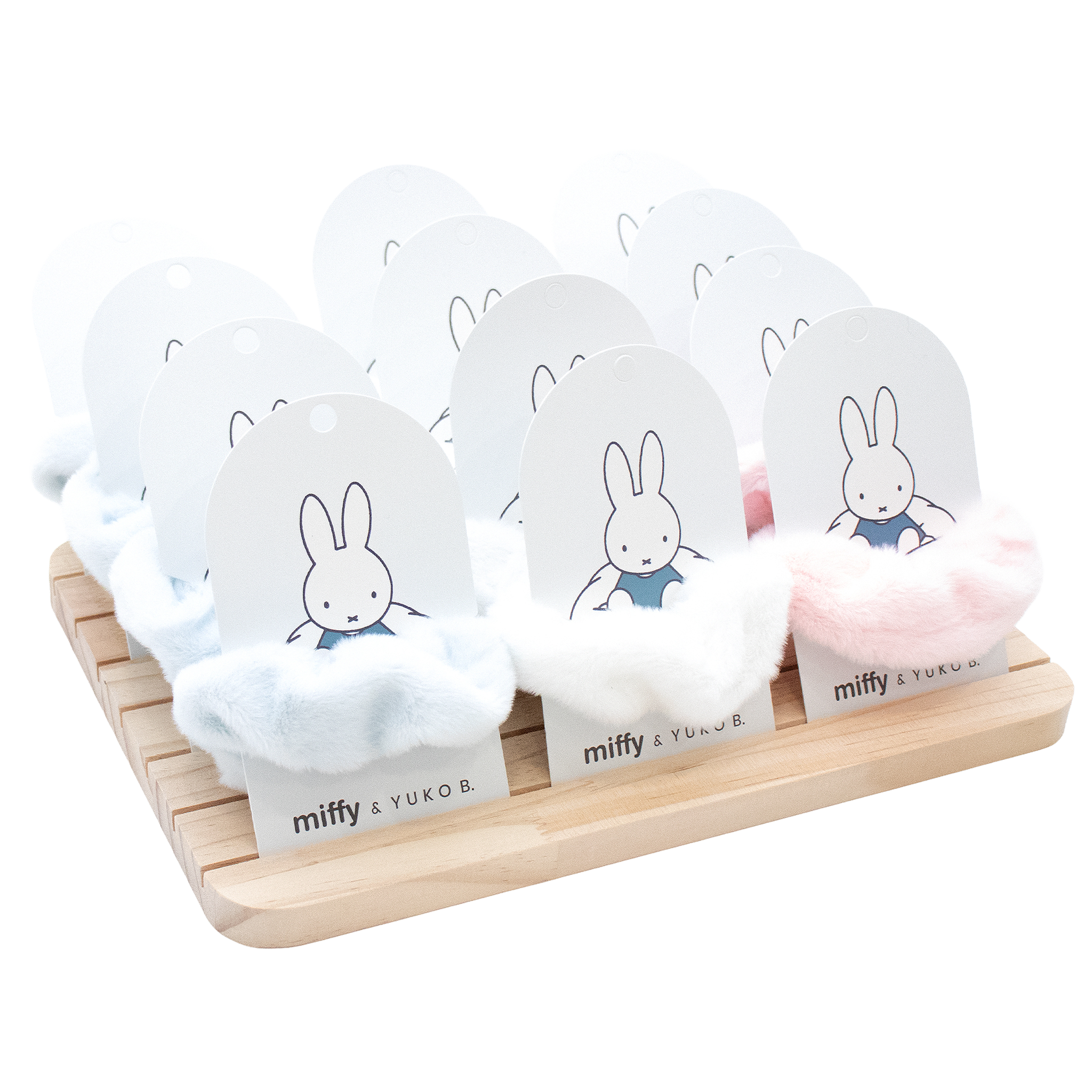 PRE-ORDER - Display of 12 Miffy Cloud scrunchies (4 pcs x 3 colours)
