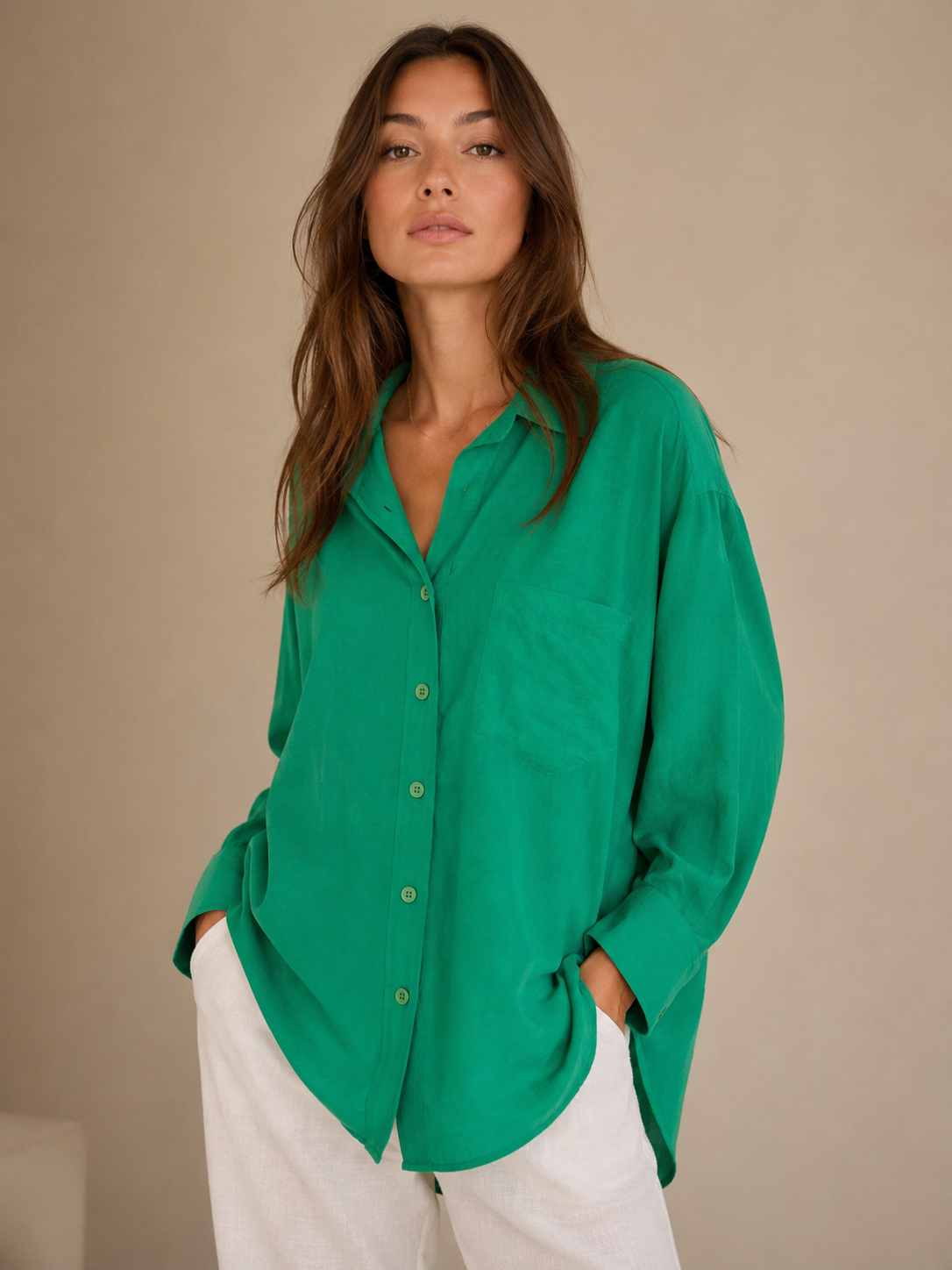 Oversized flowy shirt in lightweight voile - NAELY