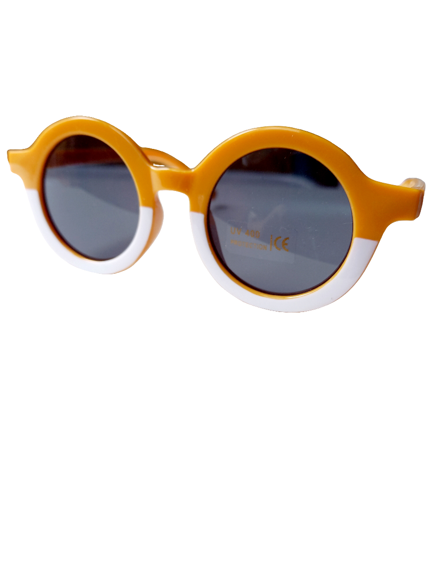 Kinderzonnebril Retro Geel/wit | zonnebril