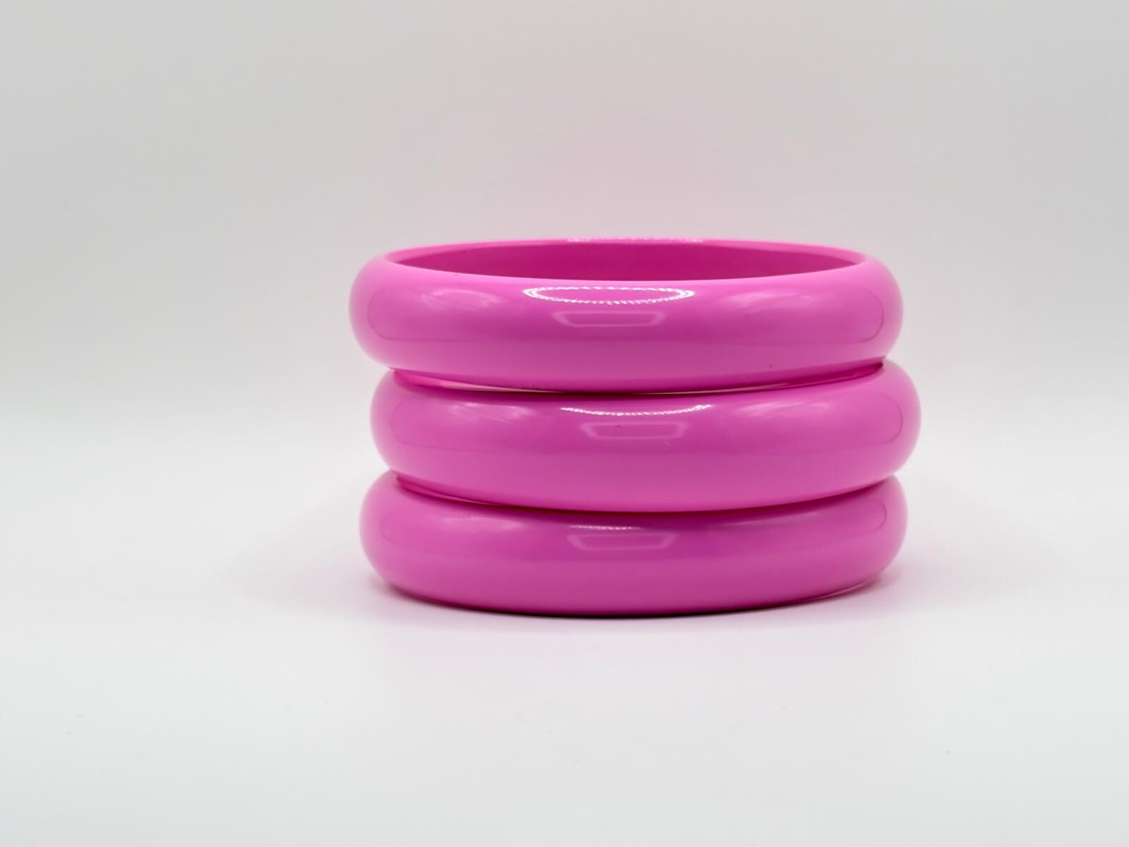 BRACELET RESINE ROSE BONBON 12 MM