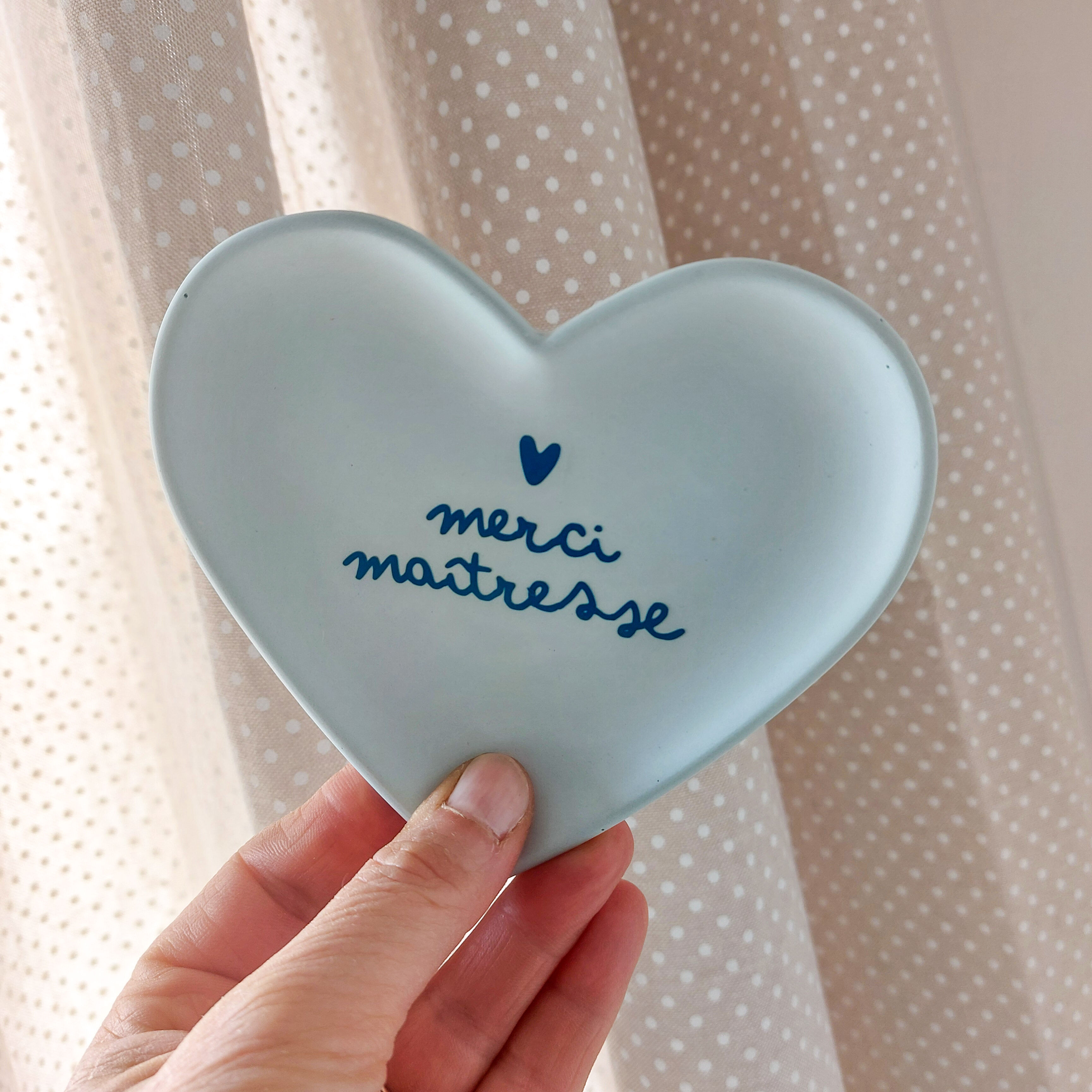 Piatto a forma di cuore per ringraziare l'insegnante, regalo per la tata, portagioie, regalo di fine anno scolastico