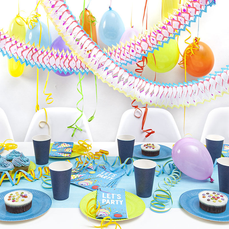 BLUE PARTY DECORATION SET for 10 people