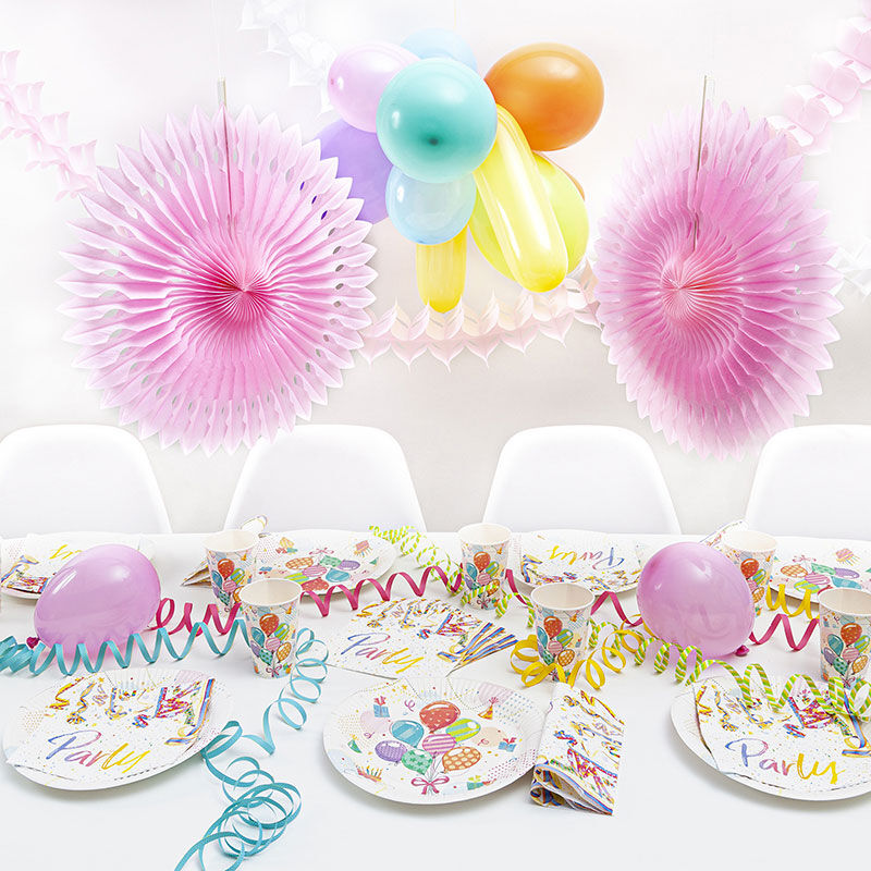 PARTY DECORATION SET PINK for 10 people