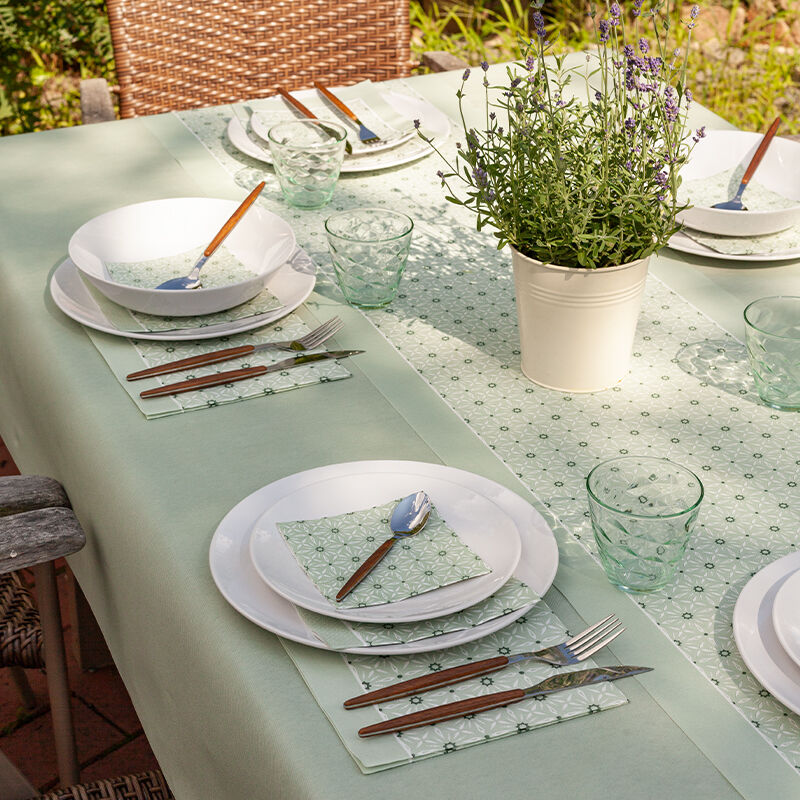 Lunch napkins with a delicate "Le Brienne olive" pattern, 20 pieces per pack