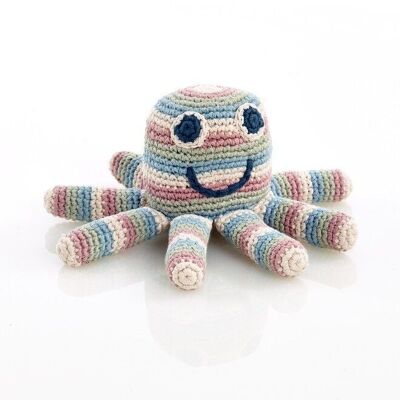Baby Toy Octopus rattle - soft stripes