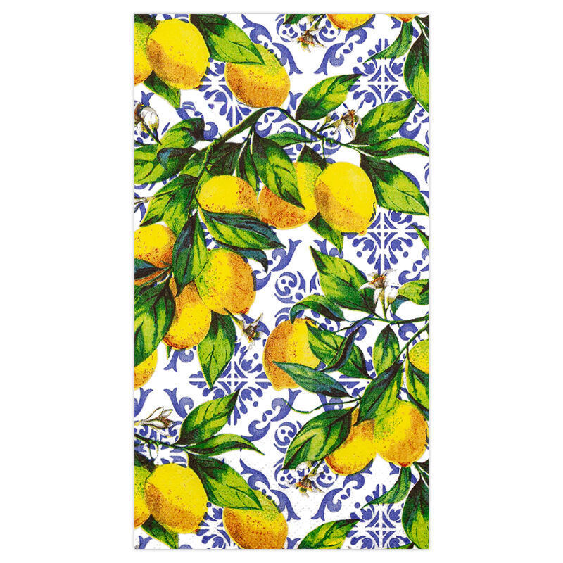 Gourmet napkins "Citrus Branches on Tiles", 15 pieces per pack