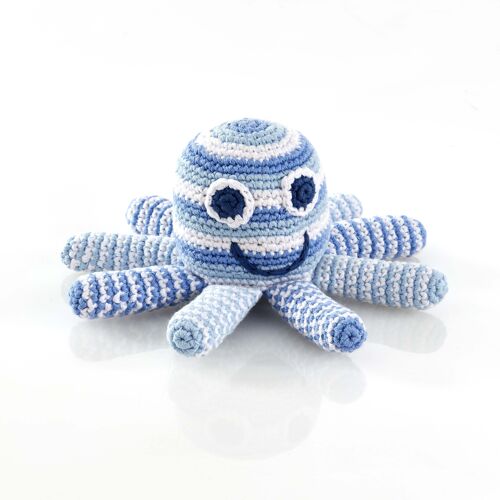 Baby Toy Octopus rattle - Pale blue