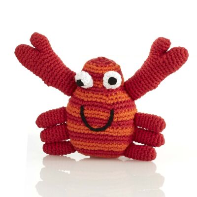 Hochet crabe en crochet pour bébé - rouge
