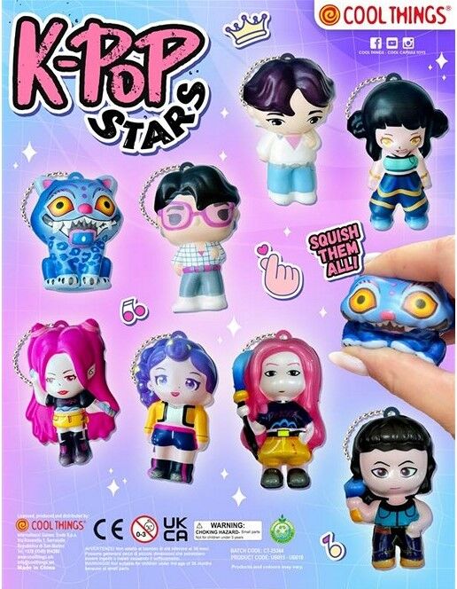 Capsula da 65 mm. Breloques de stars de la K-Pop Gioco antistress da premere Kpop Demon Hunters