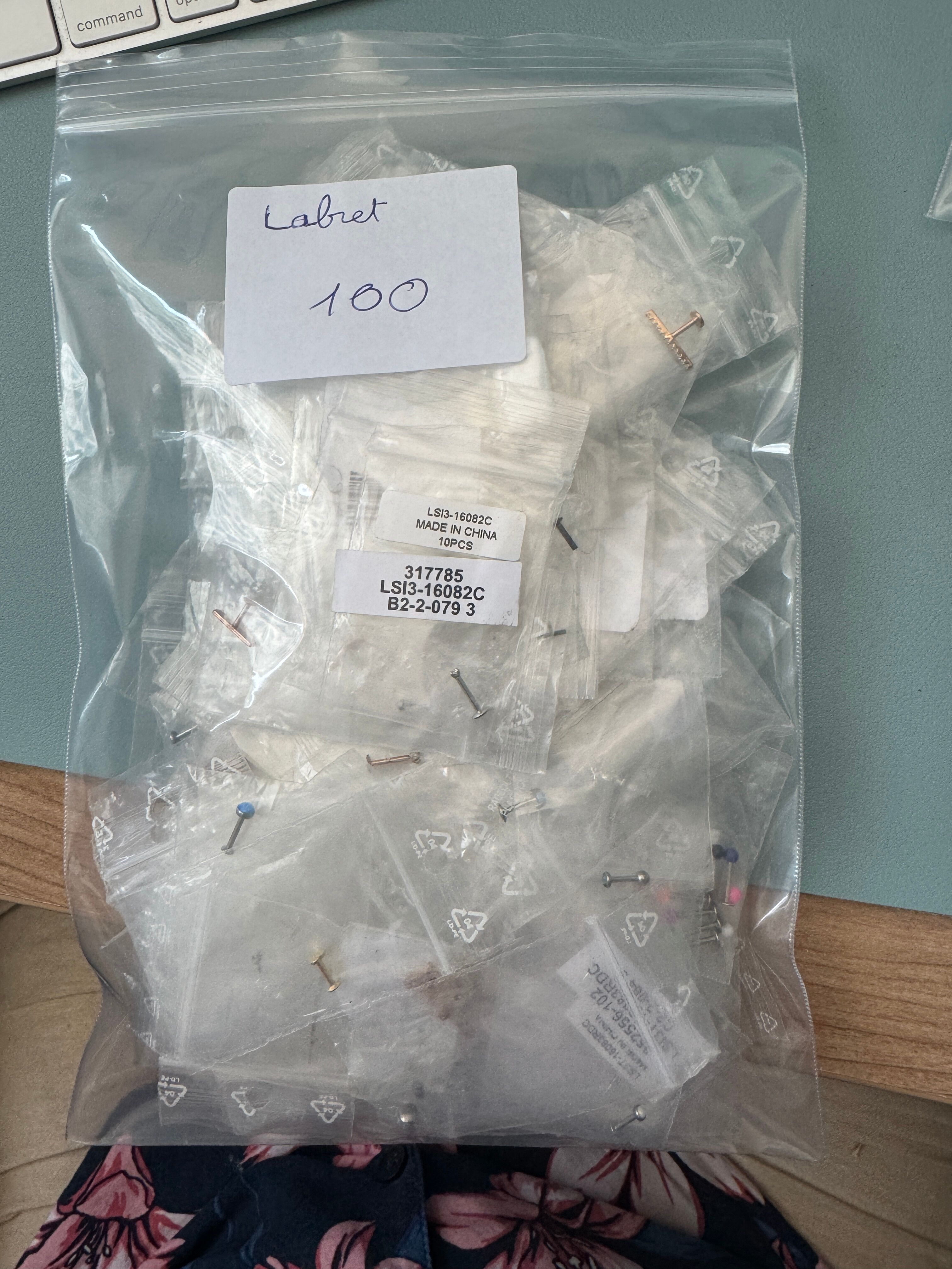 CLEARANCE SALE - LOT of 100 MONROE LABRET Piercings in 316L Surgical Steel