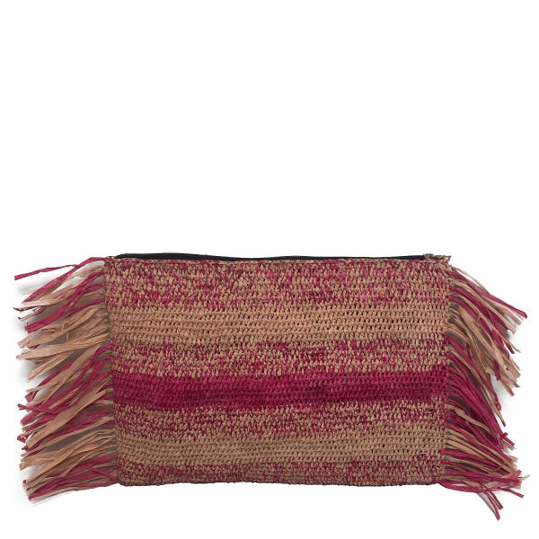 Raffia fringed clutch - Finaki
