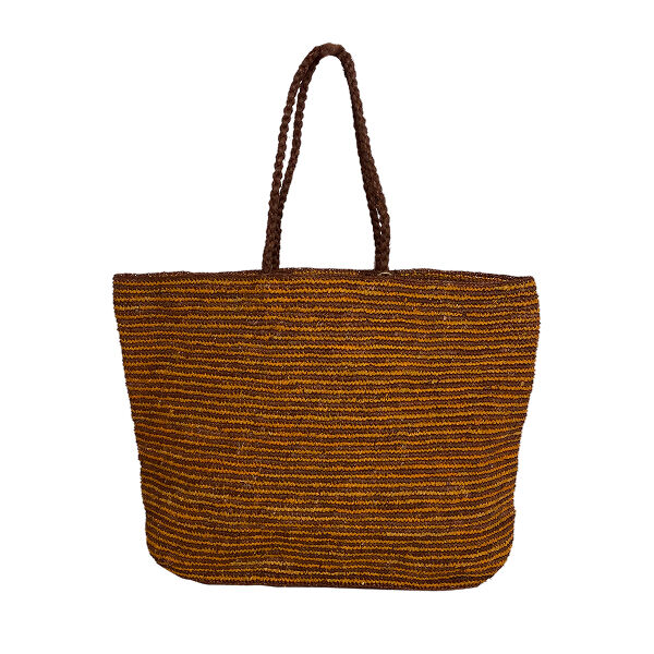 Large striped raffia tote bag - Sibatu