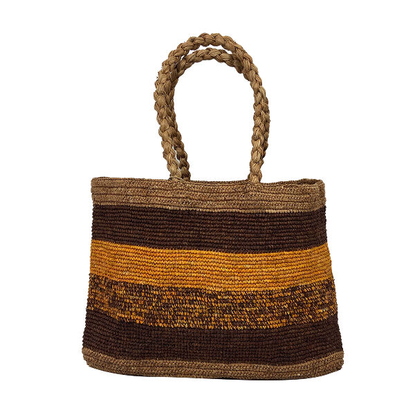 Striped raffia tote bag - Souma