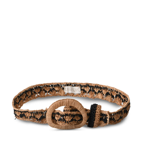 Handmade raffia belt - Tanaka