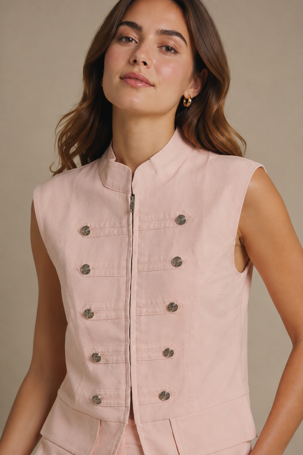 Calie Sleeveless tailored officer-style vest