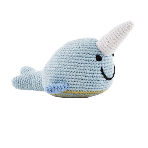 Crochet Baby Toy Narwhal rattle