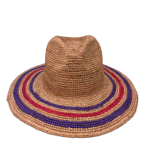 Wide-brimmed raffia hat - Barbara