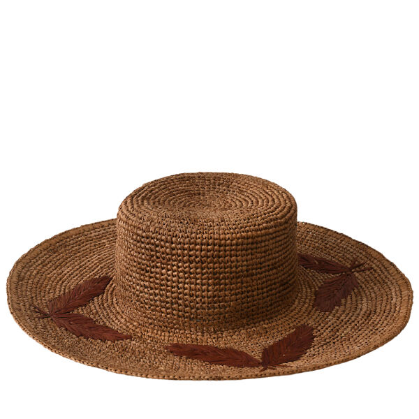 Wide-brimmed raffia hat - Elea F