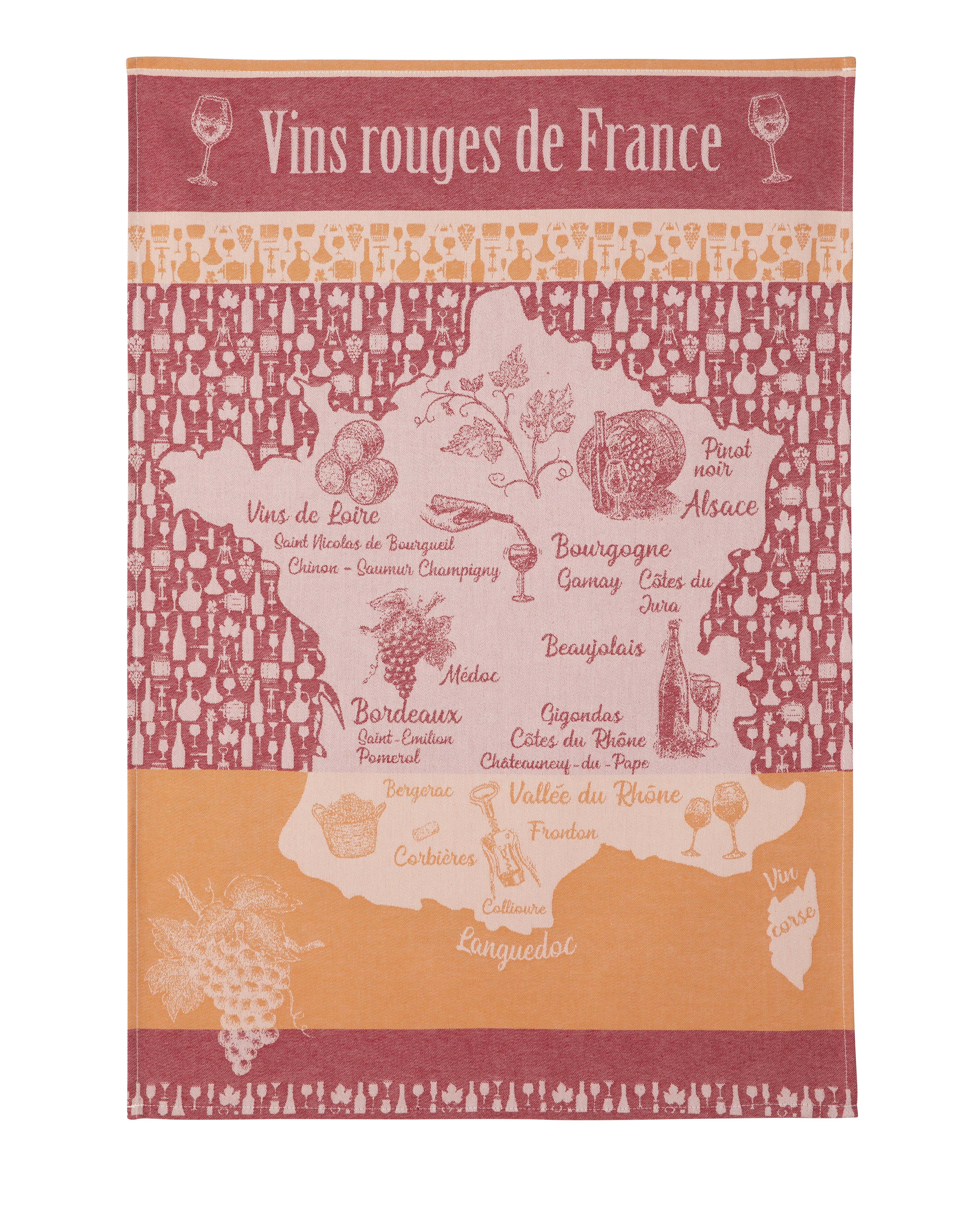 Torchon Vins Rouges de France