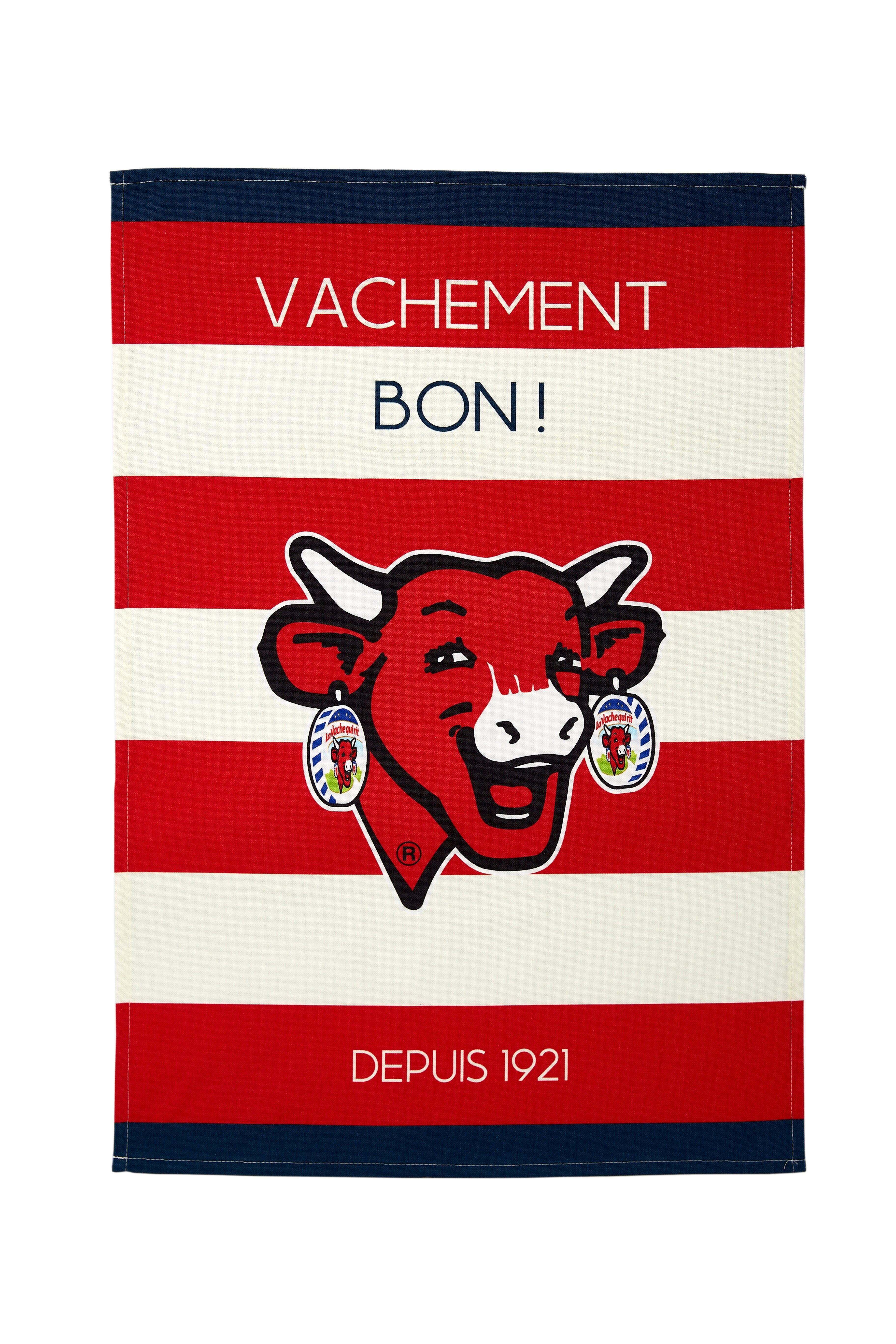 Torchon La Vache Qui Rit ® Rayé Rouge