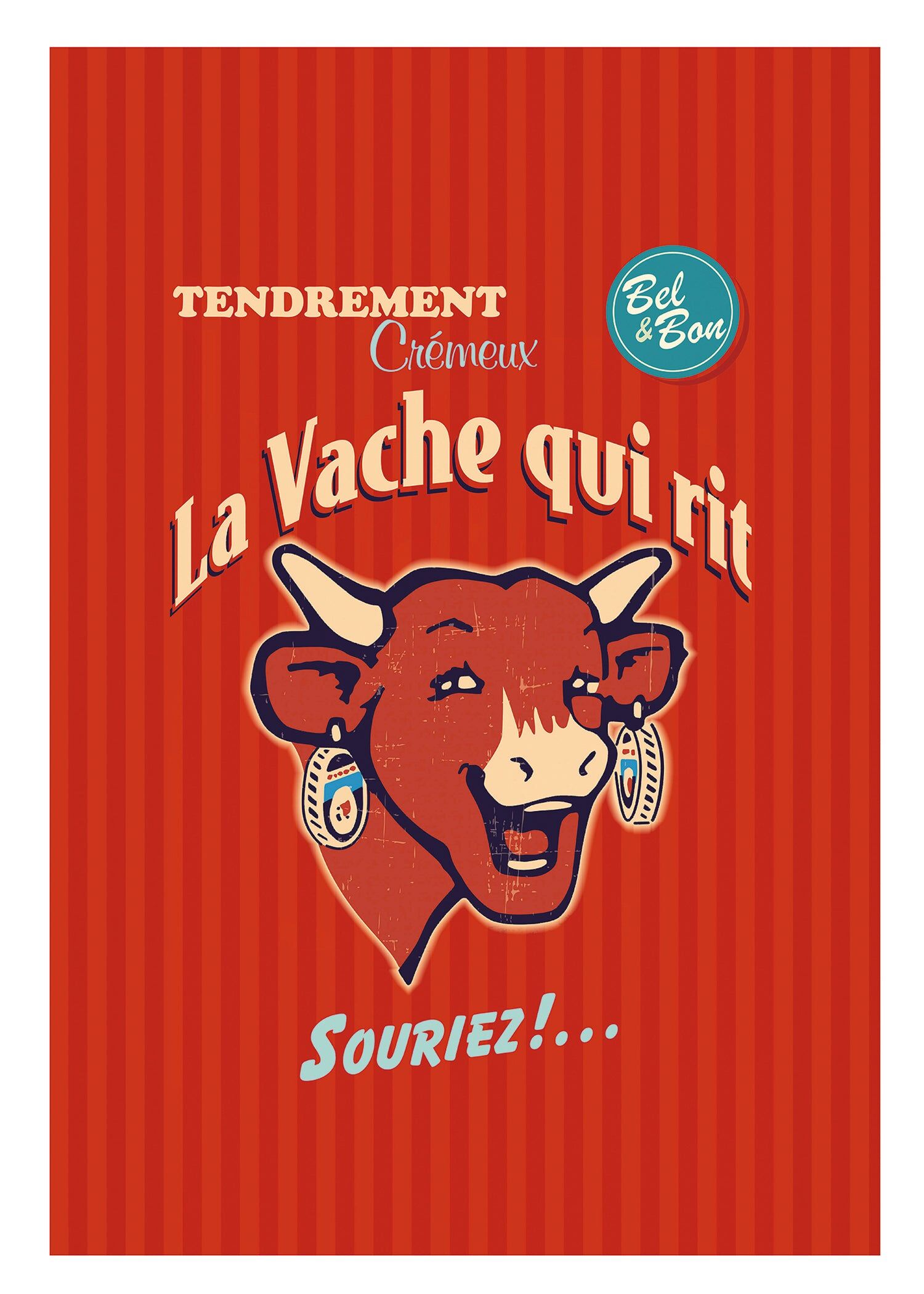 Torchon La Vache Qui Rit ® Rétro Rouge