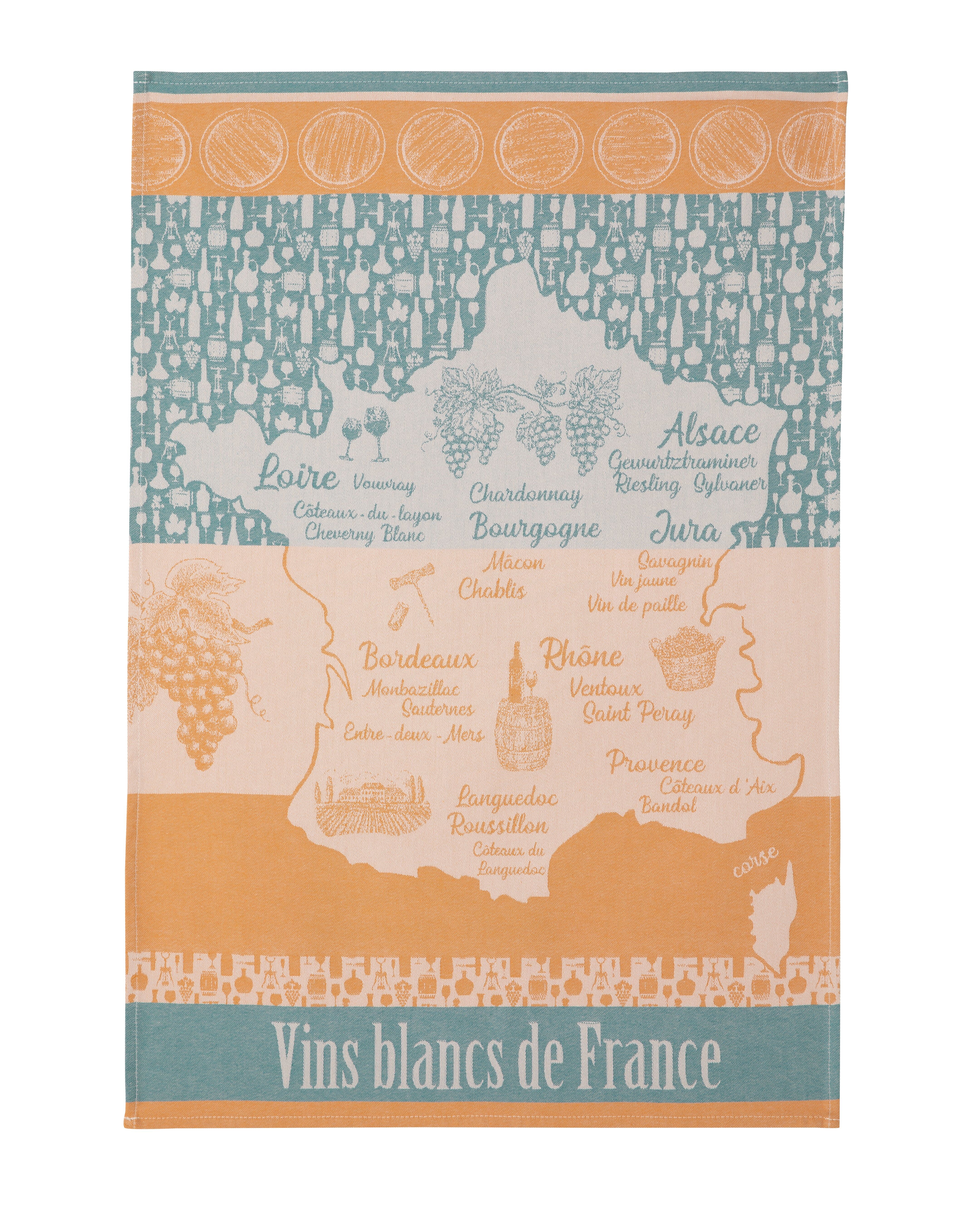 Torchon Vins Blanc de France