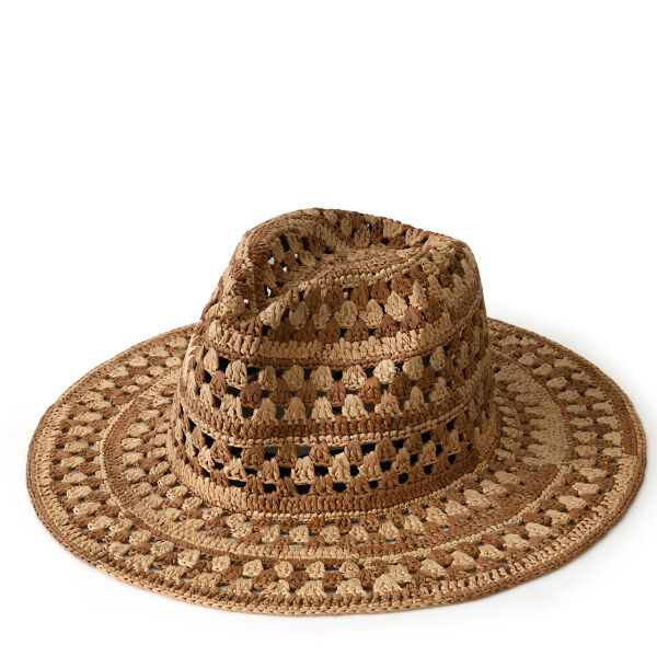 Kaya Openwork Raffia Fedora Hat