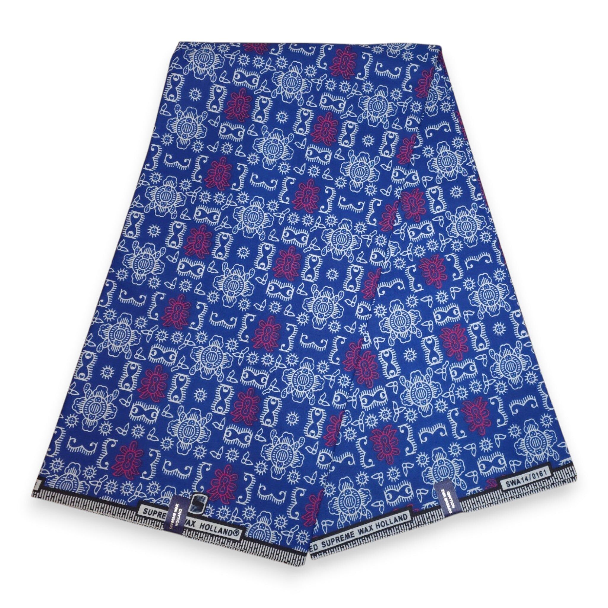 6 Yards - African Wax print fabric - Blue Bogolan Icons - 100% cotton