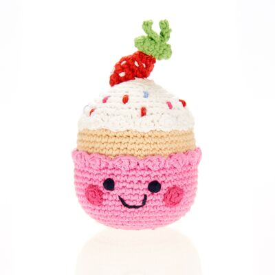 Baby Toy Friendly cupcake rattle- strawberry