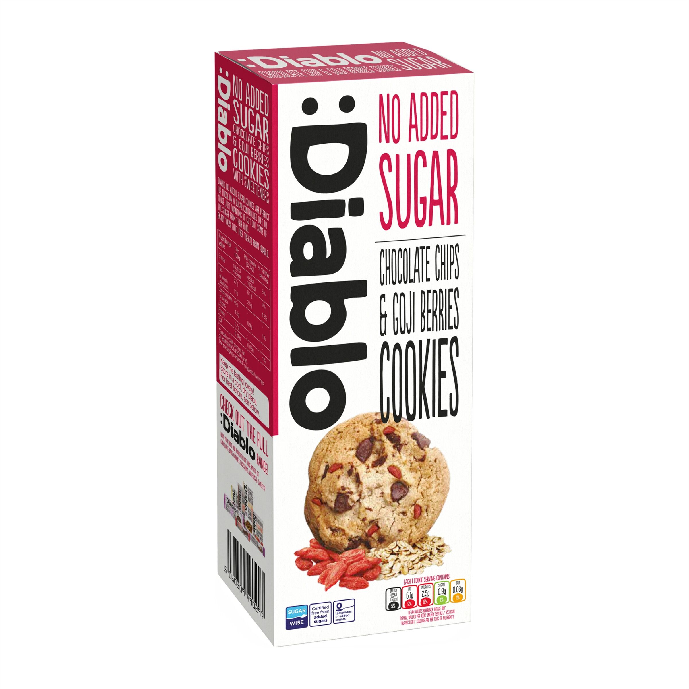 No Added Sugar Chocolate Chip & Goji Cookies 135g