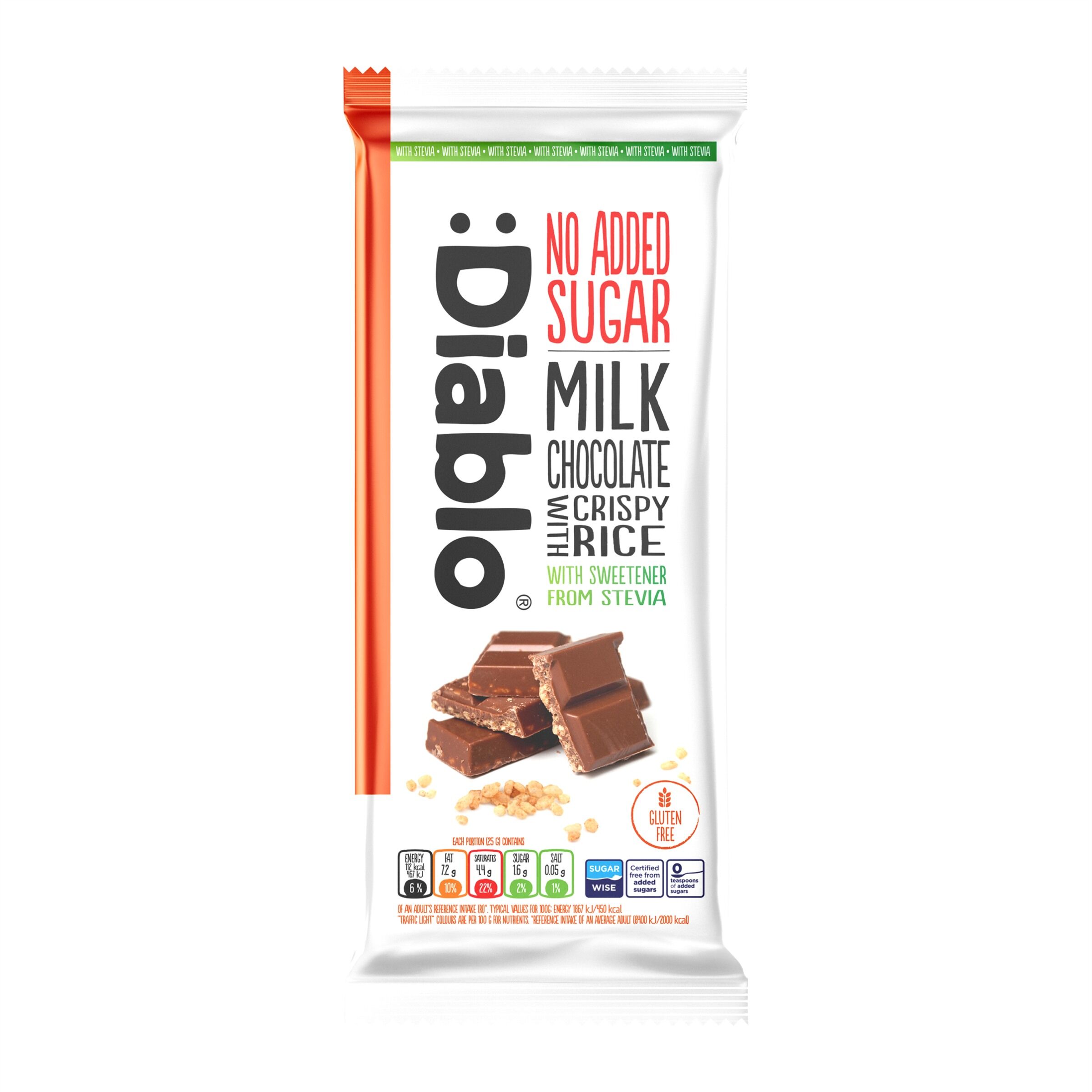 No Added Sugar Milk Chocolate with Crispy Rice 75g