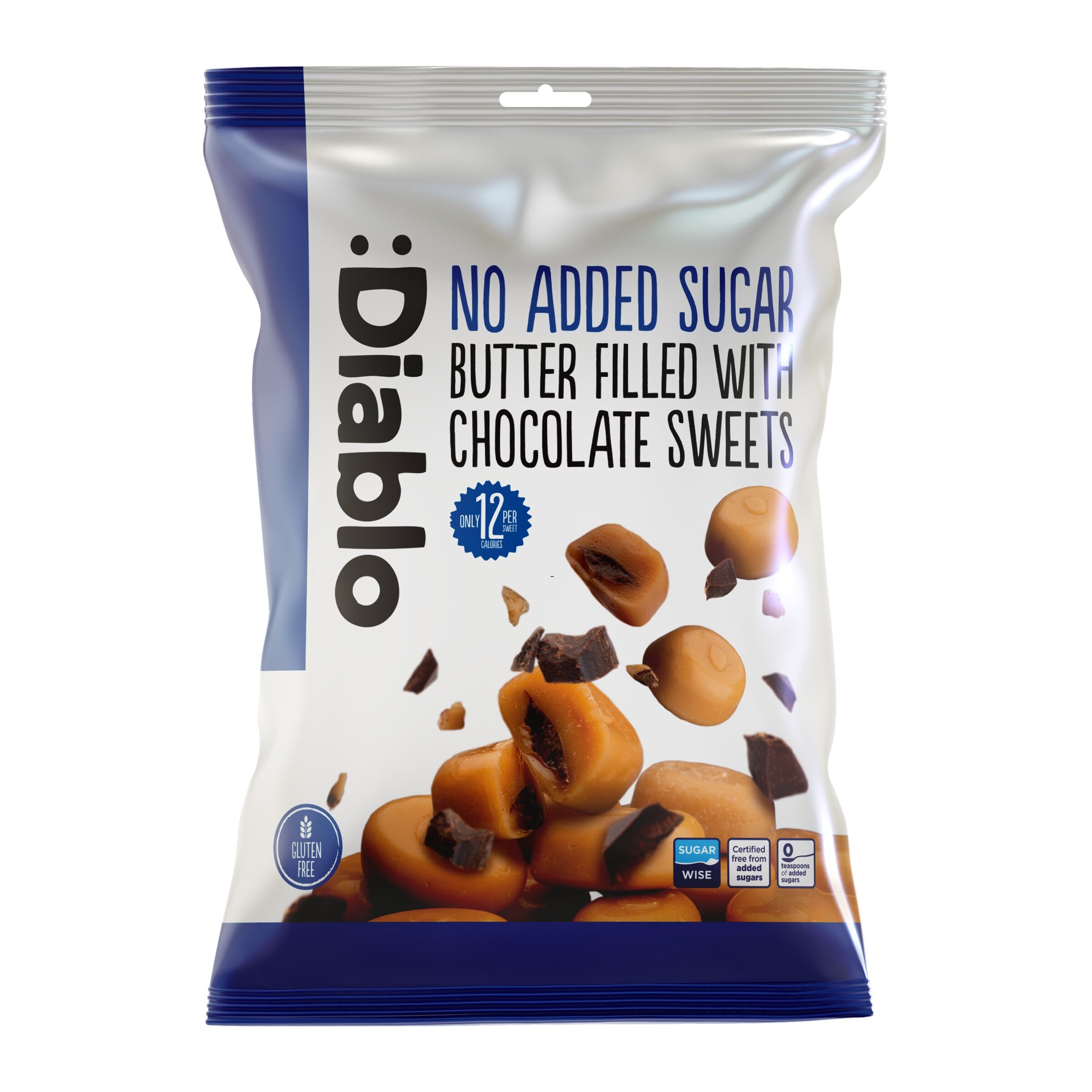 No Added Sugar Butter Sweets Filled with Chocolate 75g