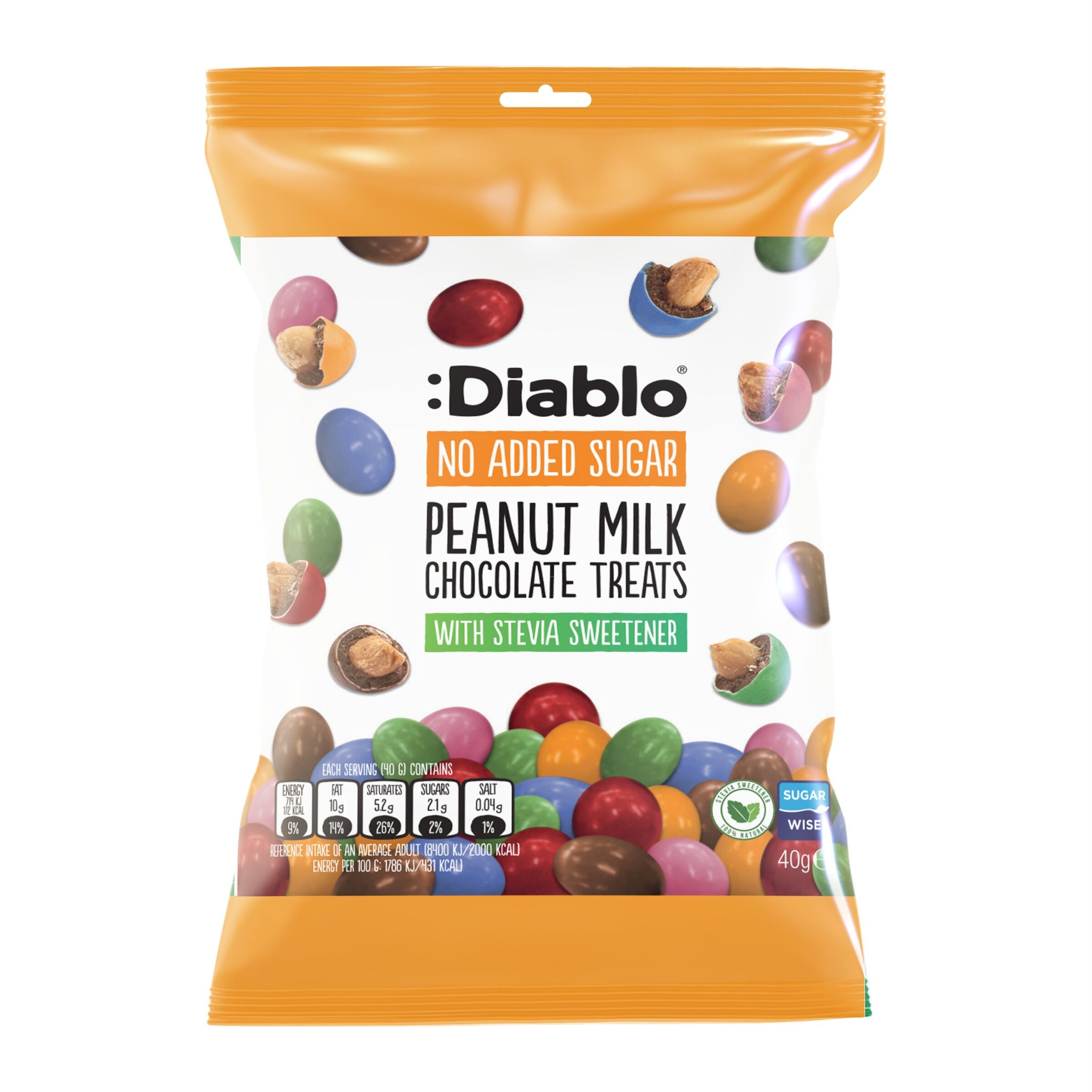 No Added Sugar Peanut Milk Chocolate Treats 40g
