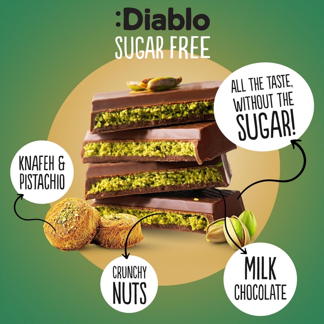 No Added Sugar Dubai Chocolate Pistachio Bar 200g