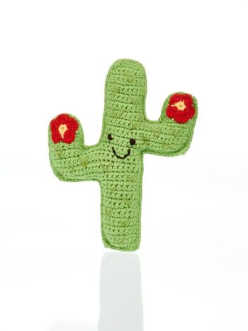 Hochet en forme de cactus pour bébé, jouet amical, fleur rouge 1