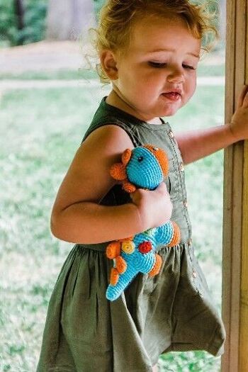 Jouet bébé Hochet dinosaure – steggi turquoise 2