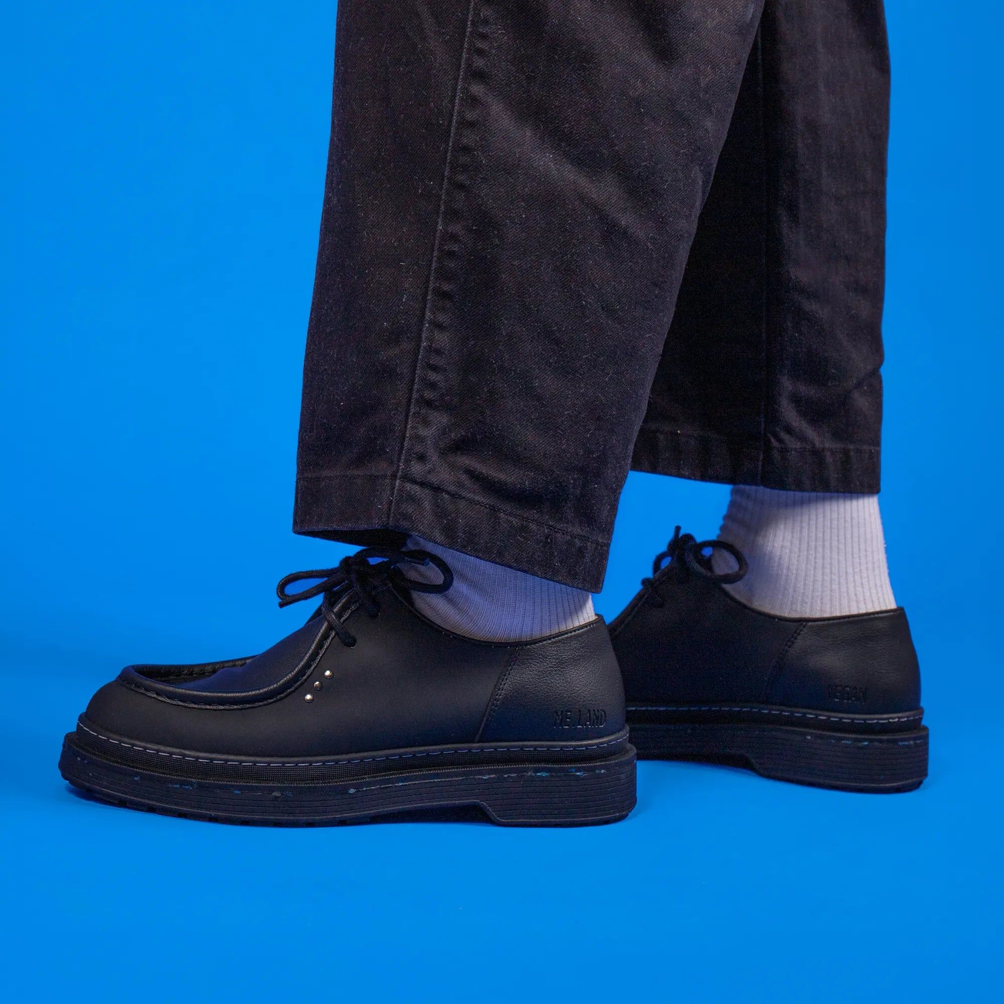 Derby vegan Rando en cuir de pomme noir