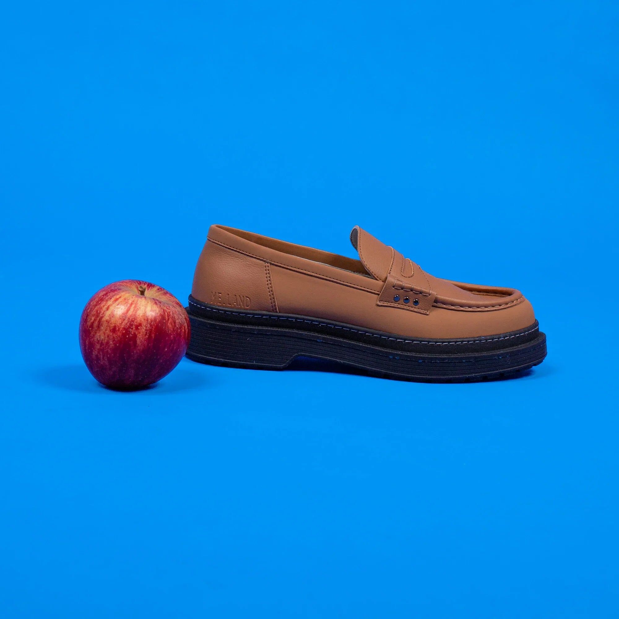 Mocassin vegan Rando en cuir de pomme cognac