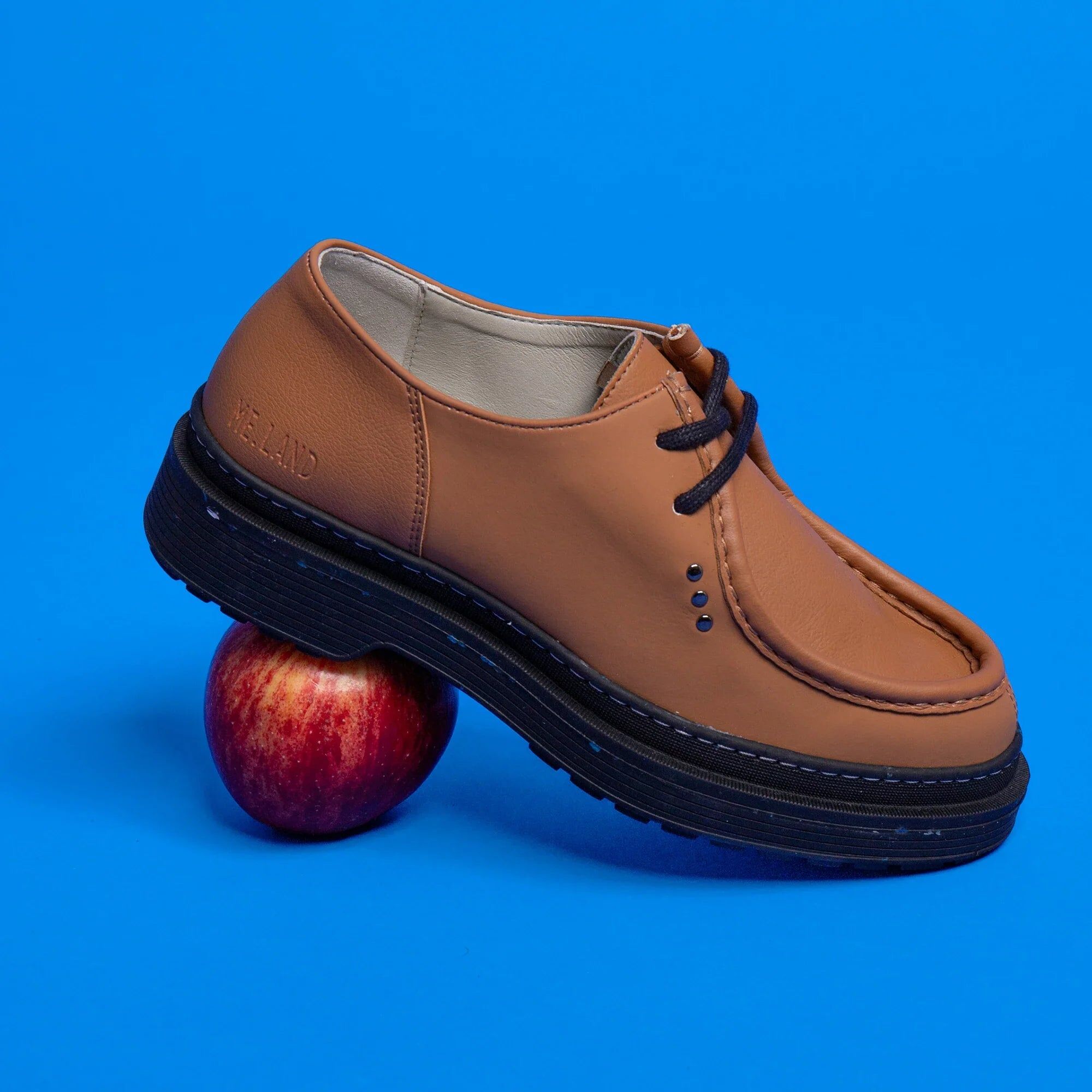 Derby vegan Rando en cuir de pomme cognac
