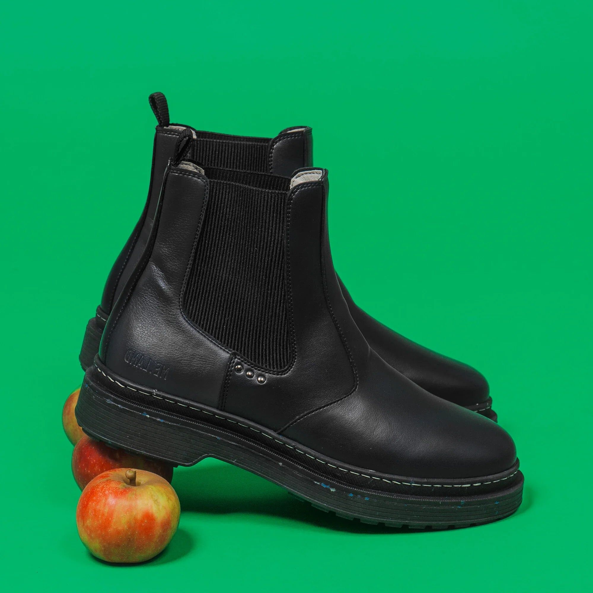 Chelsea Boots vegan Lander en cuir de pomme noir