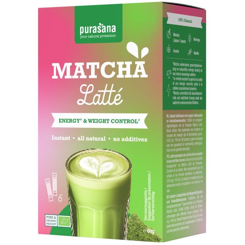 Instant Matcha Latte – 6 Sticks – Purasana