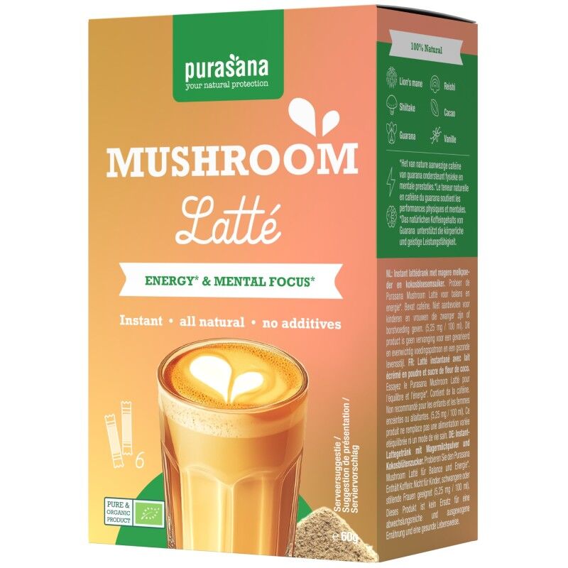 Instant-Pilz-Latte – 6 Sticks – Purasana