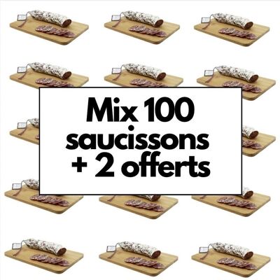 Mix of 100 sausages + 2 free sausages