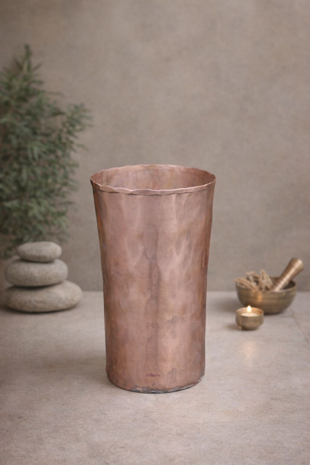 Bicchiere in rame puro per acqua o bevande - martellato e realizzato a mano personalizzabile