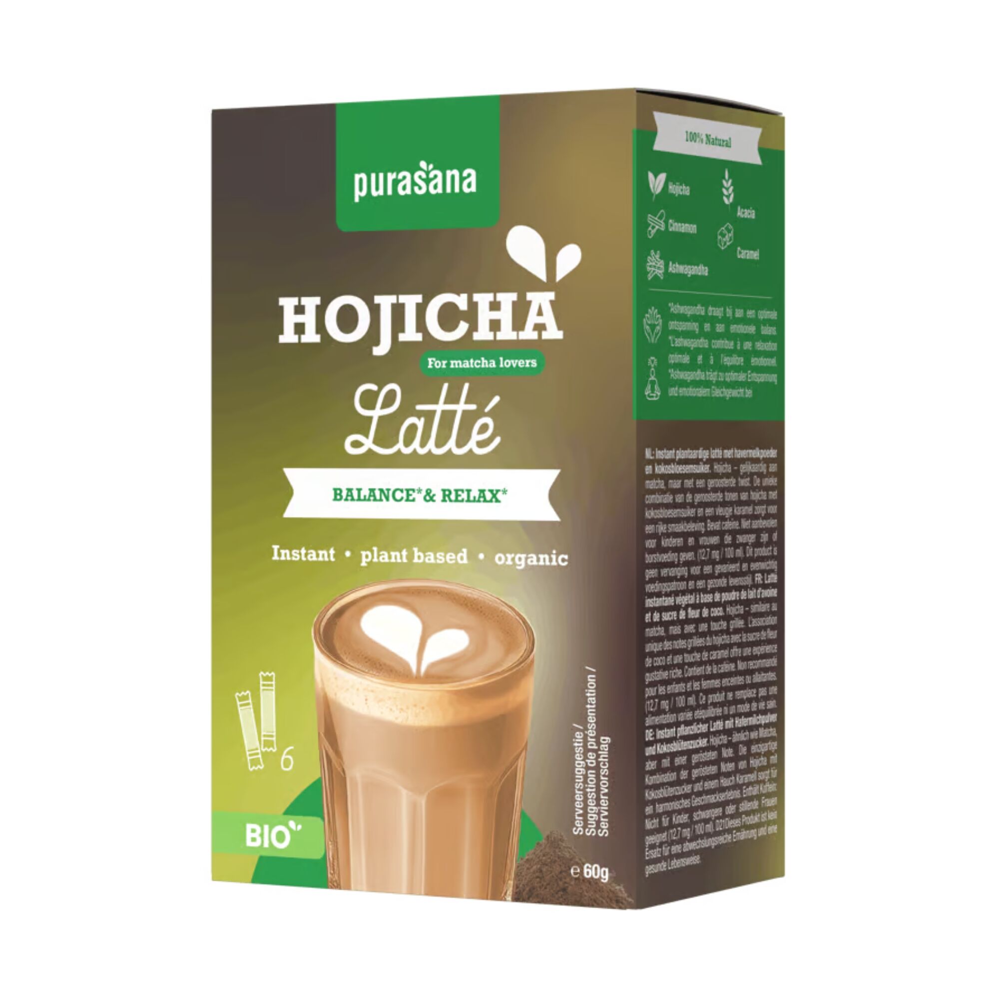 Hojicha Latte – 6 Sticks/10 g – Purasana