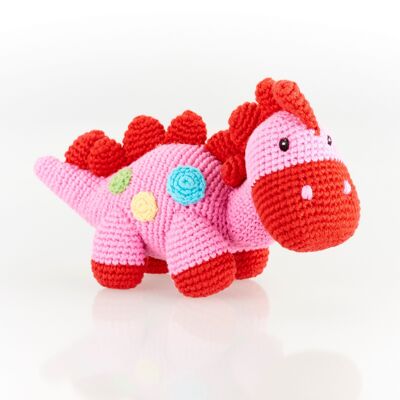 Sonajero de dinosaurio de juguete para bebé – steggi – rosa